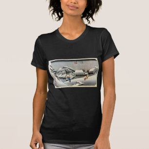 Camiseta 16. 蒲 原 宿, 広 Kanbara-juku, Hiroshige, Ukiyo-e