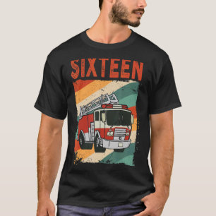Camiseta 16 anos, 16 anos, Aniversário, Bombeiro Tr