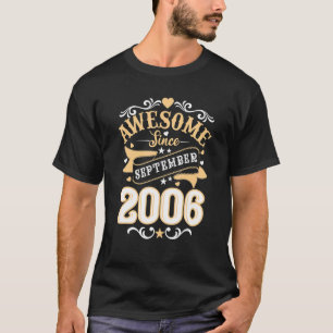 Camiseta 16 anos Antiga setembro de 2006 16 Aniversário