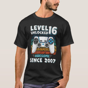 Camiseta 16 anos BDay Son Boy Gamer 16.º aniversário de 16