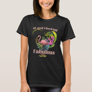 Camiseta 16 anos de idade e Fabuloso Flamingo Birthd