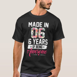 Camiseta 16 Anos De Idade Para O 16.º Aniversário Nascer De