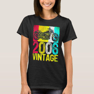 Camiseta 16 Anos de idade Retro Motocicleta Vintage 2006 16