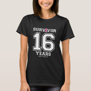 Camiseta 16 Anos De Sobrevivência Do Câncer Da Mama Present