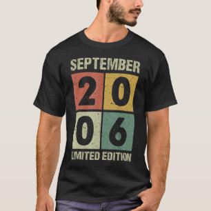 Camiseta 16 anos Vintage setembro de 2006 16º aniversário