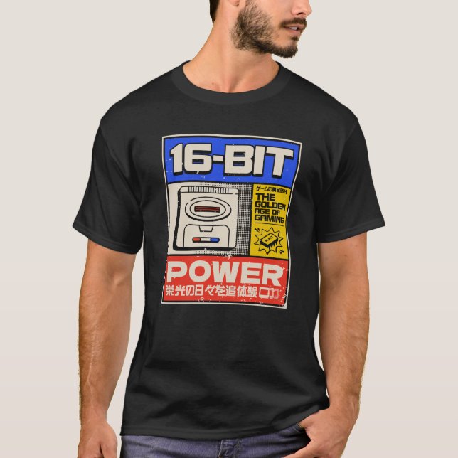 Camiseta 16-Bit Power - Retro Gamer (Frente)