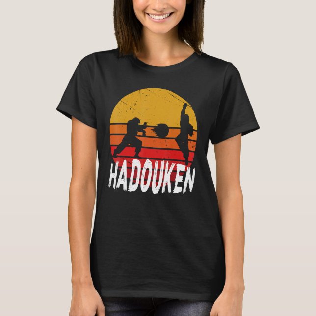 Camiseta 16 bit Retro HADOUKEN Fighter 1 (Frente)