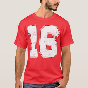 Camiseta 16 Contorno Número 16 Ventoinha Varsity Sportseam