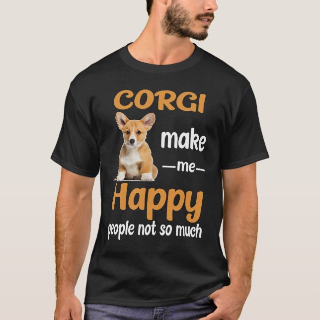 Camiseta 16 Corgi Me Fazem Feliz (Frente)