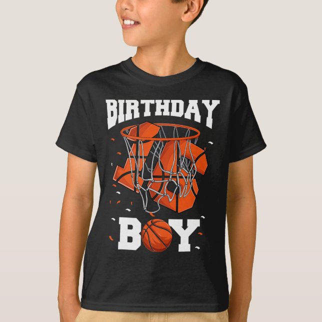 Camiseta 16. Crianças de basquete de aniversário1 (Frente)