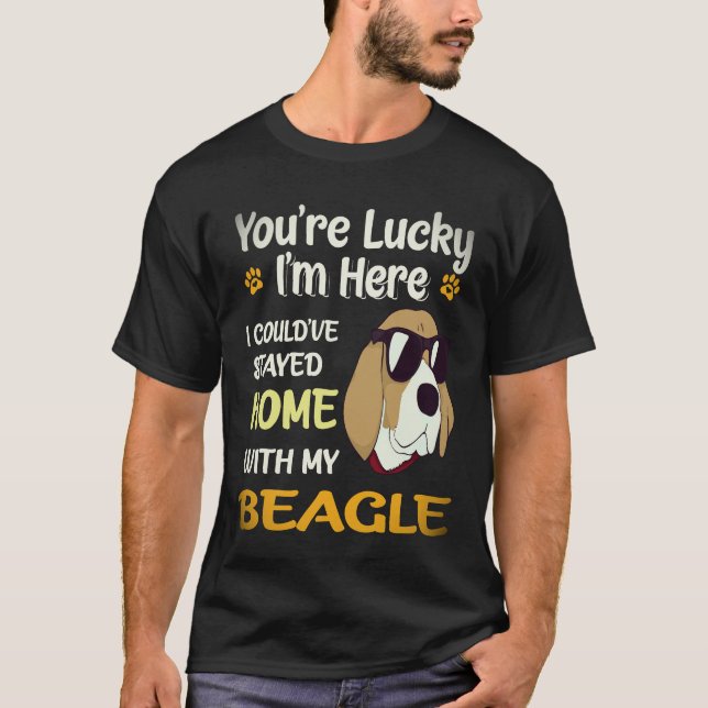Camiseta 16 Fiquei em Casa Com o Meu Beagle (Frente)