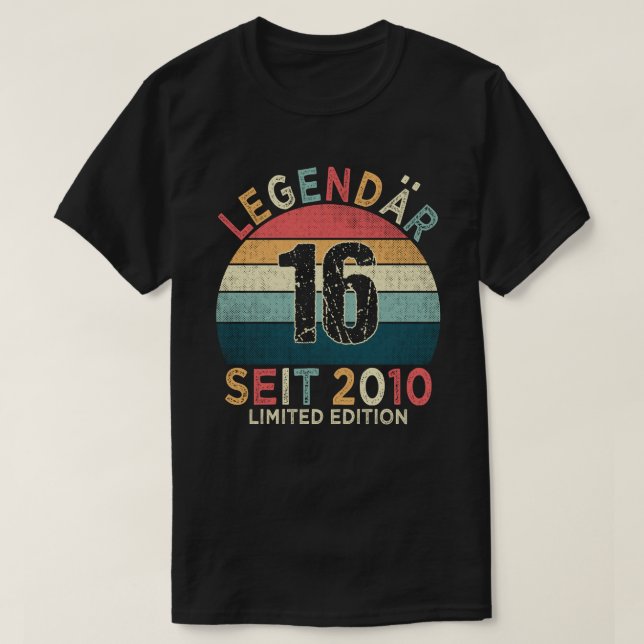 Camiseta 16. Geburtstag Legendär Seit 2010 Jahrgang (Frente do Design)