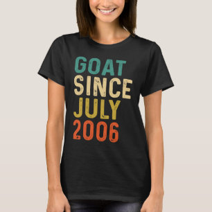 Camiseta 16.o aniversário do GOAT, de 16 anos, desde julho