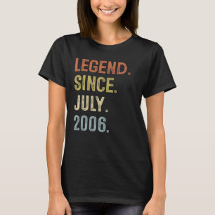 Camiseta 16.o aniversário Legenda de 16 anos desde julho de