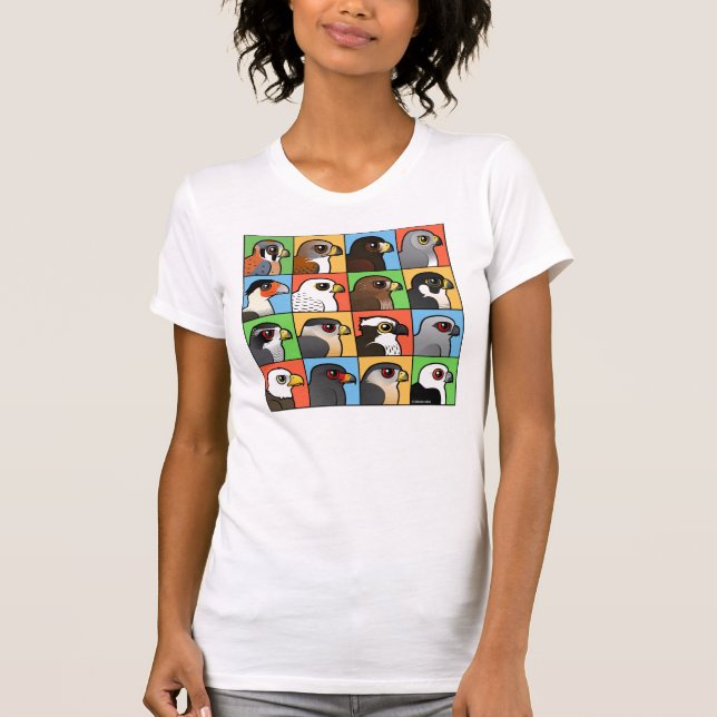 Camiseta 16 perfis norte-americanos do raptor (Frente)