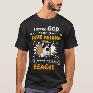 Camiseta 16 Perguntou a Deus - Amigo Verdadeiro - Um Beagle