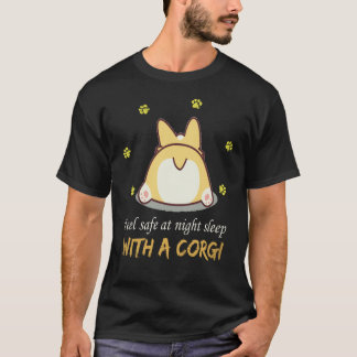 Camiseta 16 Sinta-se Seguro à Noite Dormindo Com Um Corgi