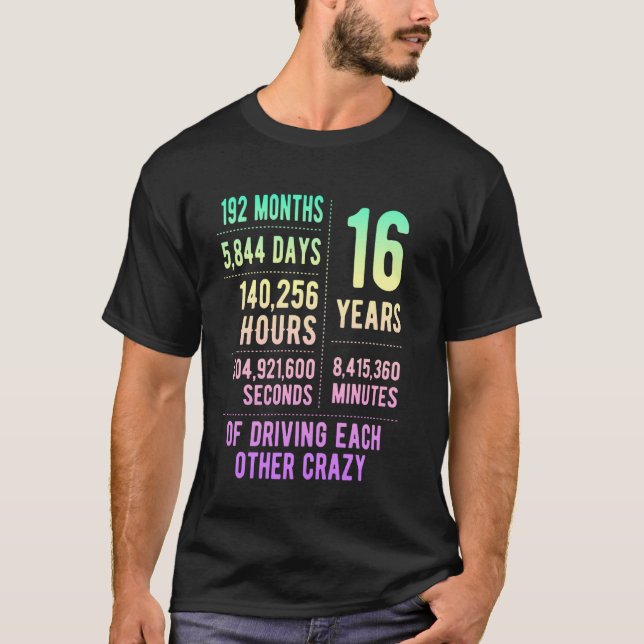 Camiseta 16 Years Married Funny 16th Wedding Anniversary (Frente)