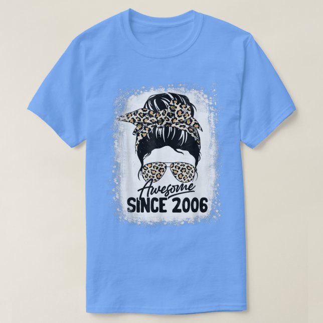 Camiseta 16 Years Old Awesome Since 2006 Leopard 16th Birth (Frente do Design)