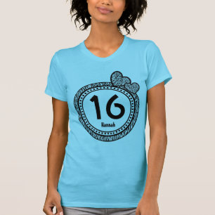 Camiseta 16o Nome feito sob encomenda V3 das bolinhas da