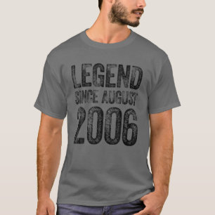Camiseta 16Th Birthday August Born 16 Years Legend Since 20