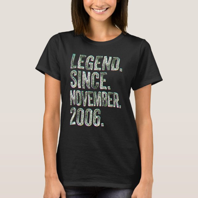 Camiseta 16th Birthday  November Born 16 Years Legend Since (Frente)