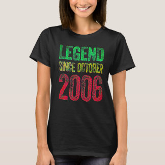 Camiseta 16th Birthday October Born 16 Years Legend Since 2