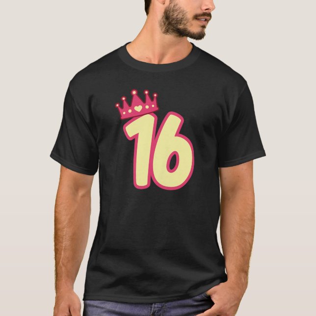 Camiseta 16Th Birthday Queen Girls Happy Birthday Party Fun (Frente)