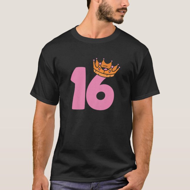 Camiseta 16Th Birthday Queen Girls Happy Birthday Party Fun (Frente)