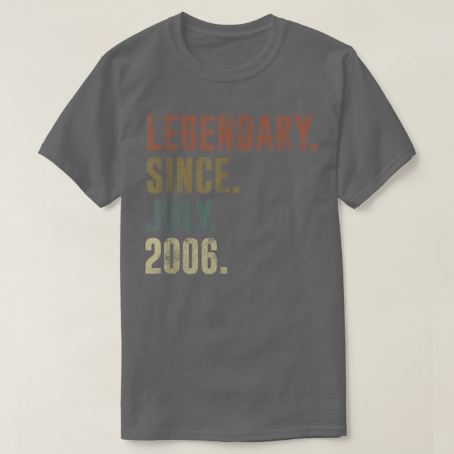Camiseta 16th Birthday Vintage Legendary Since July 2006  (Frente do Design)
