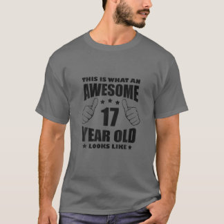 Camiseta 17º Aniversário Espantoso Garota-Presente De 17 An