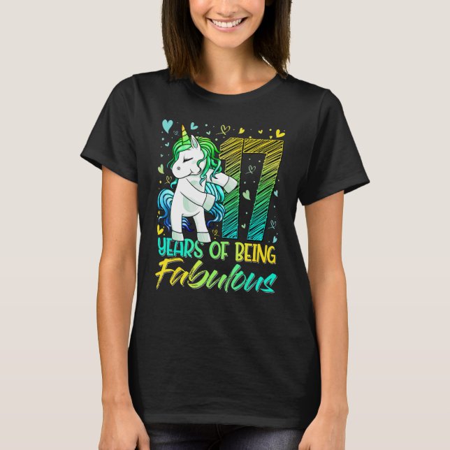 Camiseta 17º aniversário Garota de 17 anos Flexibindo Unicó (Frente)