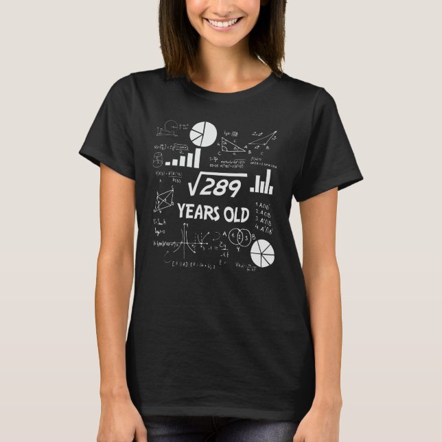 Camiseta 17º aniversário, Praça da Raiz, Matemática aos 17  (Frente)