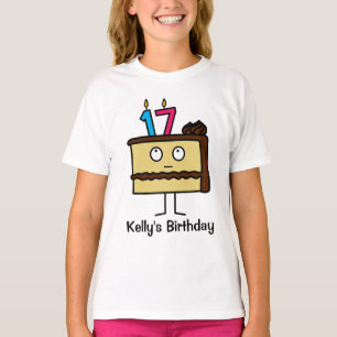 Camiseta 17º Bolo de Aniversário com Velas
