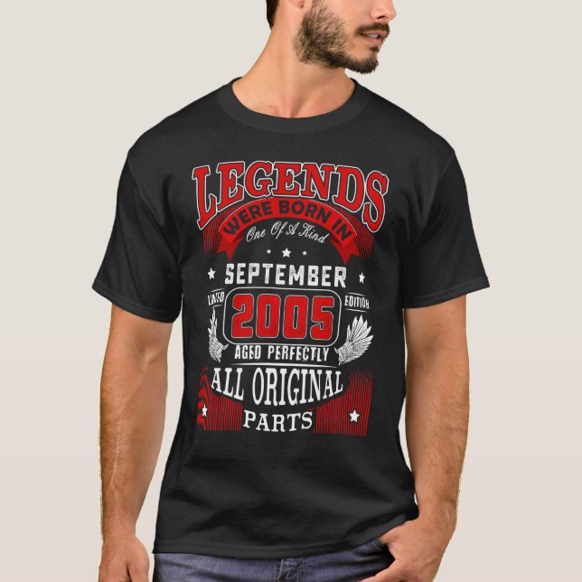 Camiseta 17º Nascer De Legendas De Aniversário Em Setembro  (Frente)