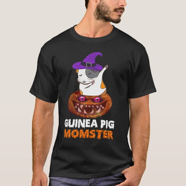 Camiseta 171 Guiné Pig Momster Pumpkin Monster Engraçado Ha (Frente)