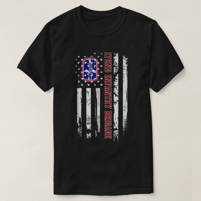 Camiseta 172.a Brigada de Infantaria Veteran EUA Flag Veter (Frente do Design)