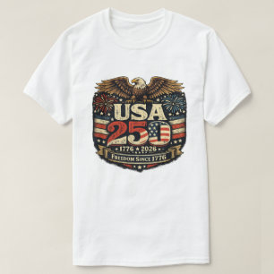Camiseta 1776-2026 EUA 250º Aniversário 4 de Julho