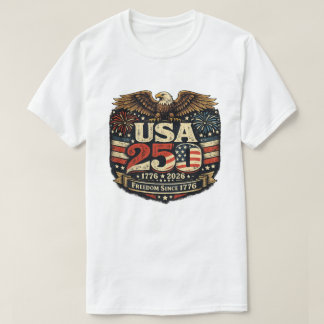 Camiseta 1776-2026 EUA 250º Aniversário 4 de Julho