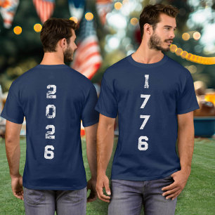 Camiseta 1776 2026 Semiquincentenário Numérico Vertical