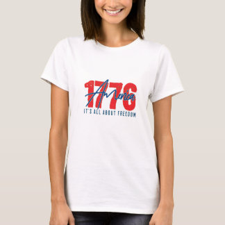 Camiseta 1776 América Liberdade Gráfica Vintage Angustiada