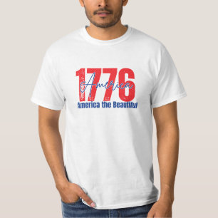Camiseta 1776 América o Belo Patriótico EUA Independência