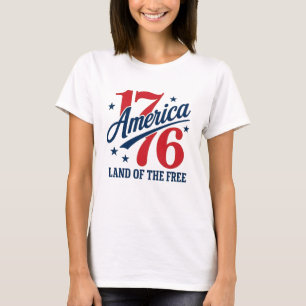 Camiseta 1776 América Terra de Liberdade EUA