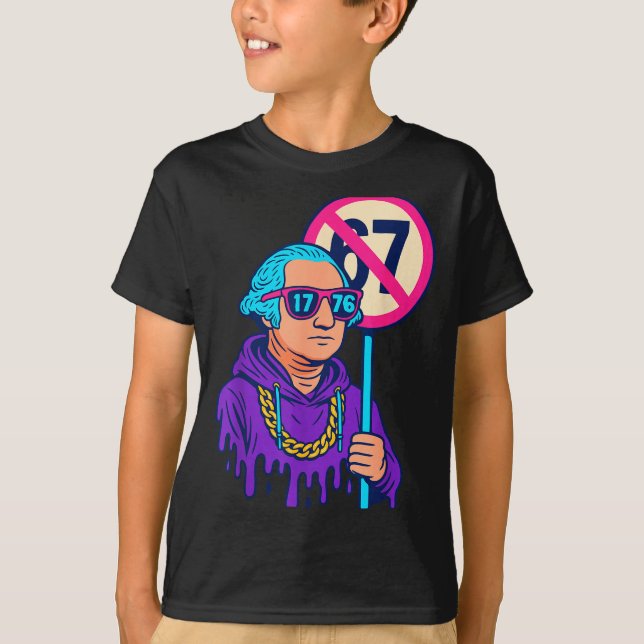 Camiseta 1776 Over 67 Funny Meme George Washington Drip  (Frente)