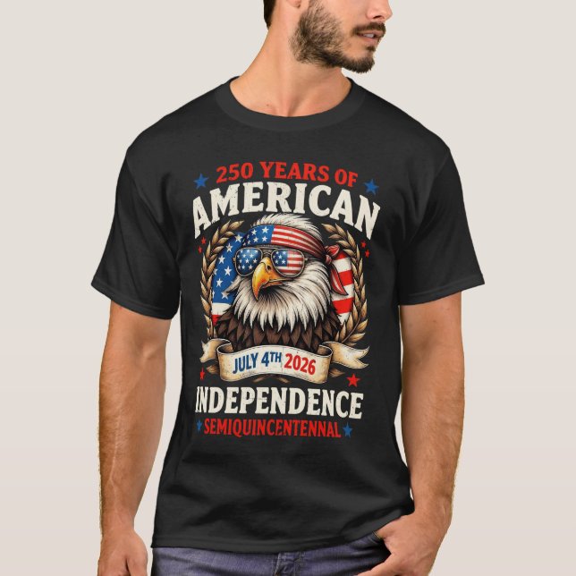 Camiseta 1776 to 2026 – Eagle of American Freedom (Frente)