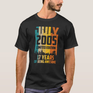 Camiseta 17.º aniversário 17 anos é fantástico desde julho