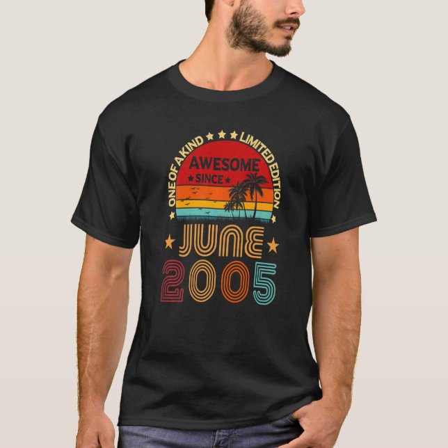 Camiseta 17.º Aniversário Impressionante Desde junho de 200 (Frente)