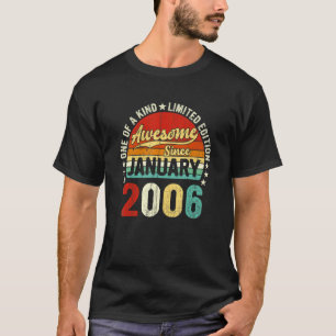 Camiseta 17.º aniversário Mulheres Homens Vintage Janeiro 2