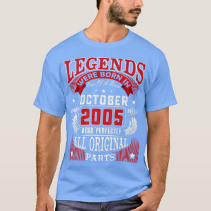 Camiseta 17. º aniversário Nascer de lendas de chá em outub