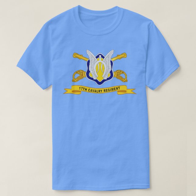 Camiseta 17.º Regimento de Cavalaria com Br Ribbon (Frente do Design)